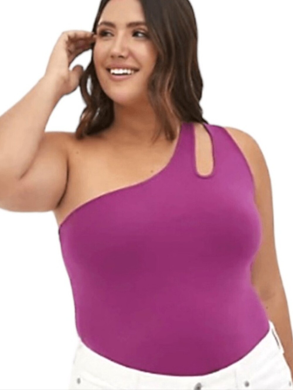 443-torrid Magenta One-Shoulder Tank Top